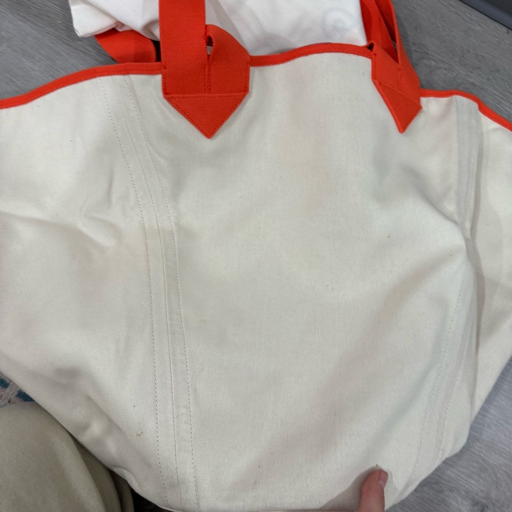 NWT Rothy’s Tote Reversible in Cream Navy Orange - Picture 5 of 9
